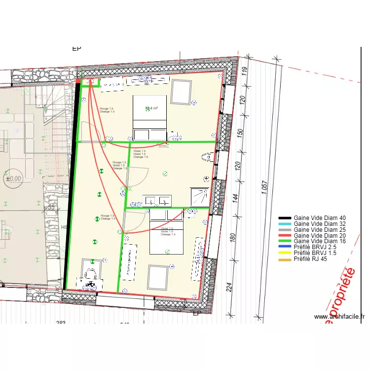 Sandra et Max Diam 20 FILERIE Etage. Plan de 