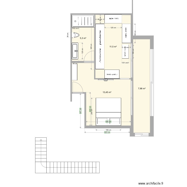 suite parentale2. Plan de 0 pièce et 0 m2