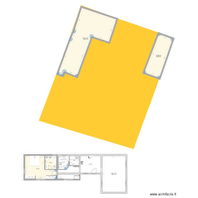 PROJET D'EXTENSION 2. Plan de 12 pièces et 275 m2