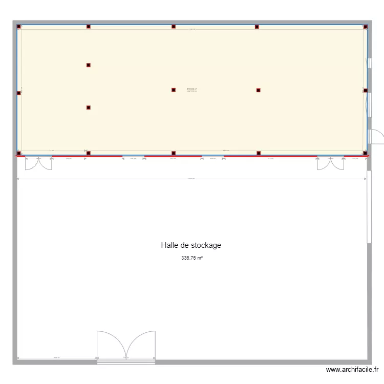 Cartons du Coeur plancher mezzanine. Plan de 