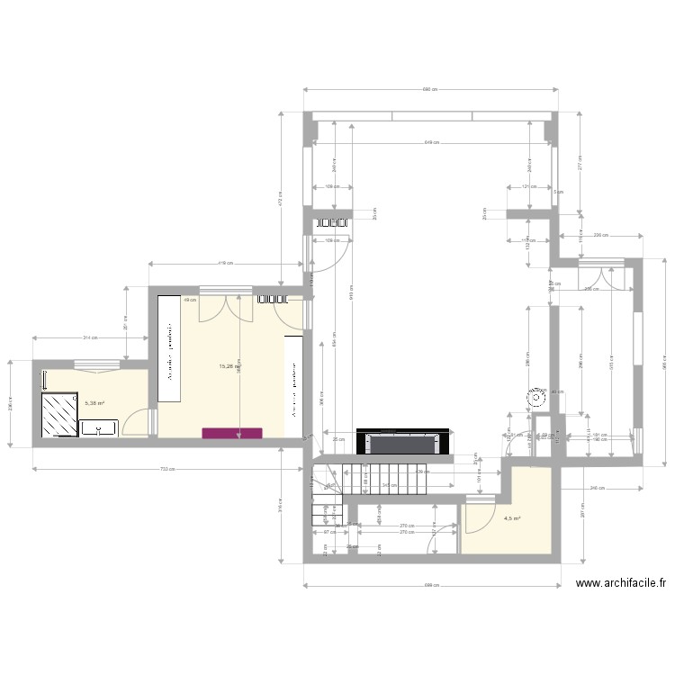 berr. Plan de 3 pièces et 25 m2