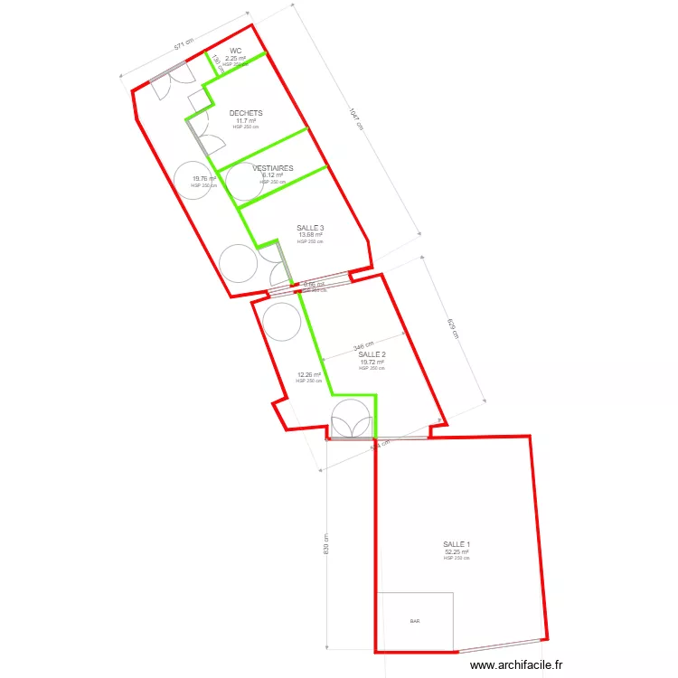 CLERMONT COQUE SALLE 1. Plan de 