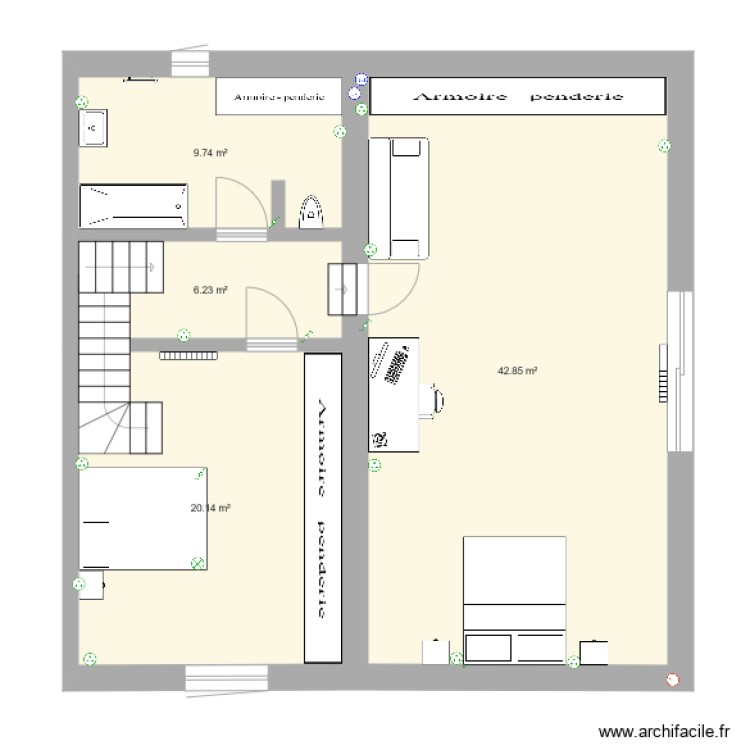 projet menu 3 et. Plan de 0 pièce et 0 m2