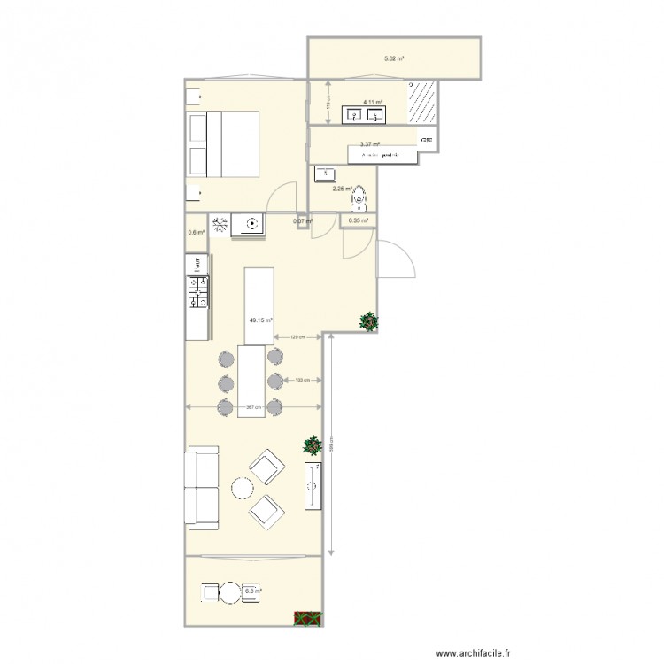 Appartement renée V2. Plan de 0 pièce et 0 m2