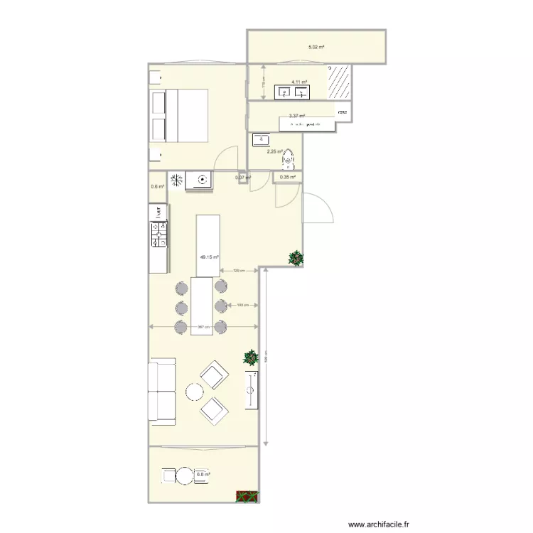 Appartement ren&eacute;e V2. Plan de 