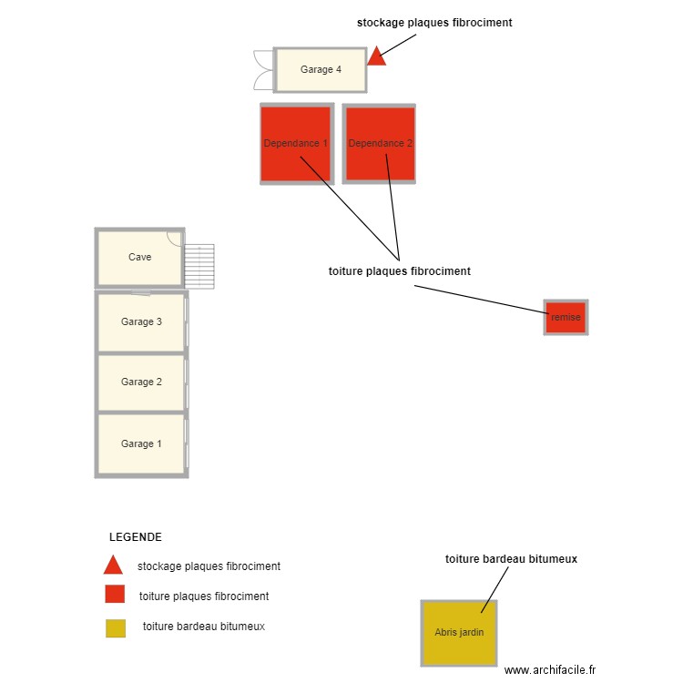 garages et annexes. Plan de 0 pièce et 0 m2