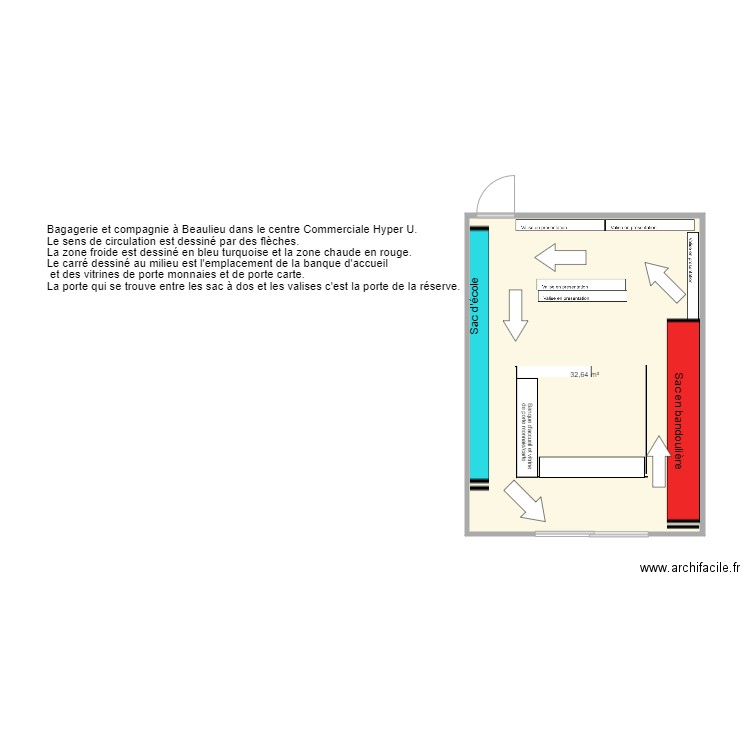 Bagagerie et compagnie beaulieu. Plan de 1 pièce et 33 m2