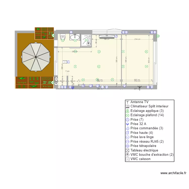 atelier Fred sans mobilier. Plan de atelier Fred sans mobilier. Plan de
