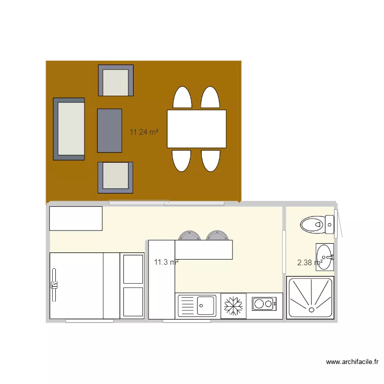 Bain boeuf mini home. Plan de 