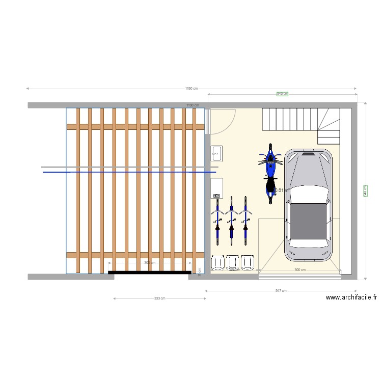 plan garage . Plan de 0 pièce et 0 m2