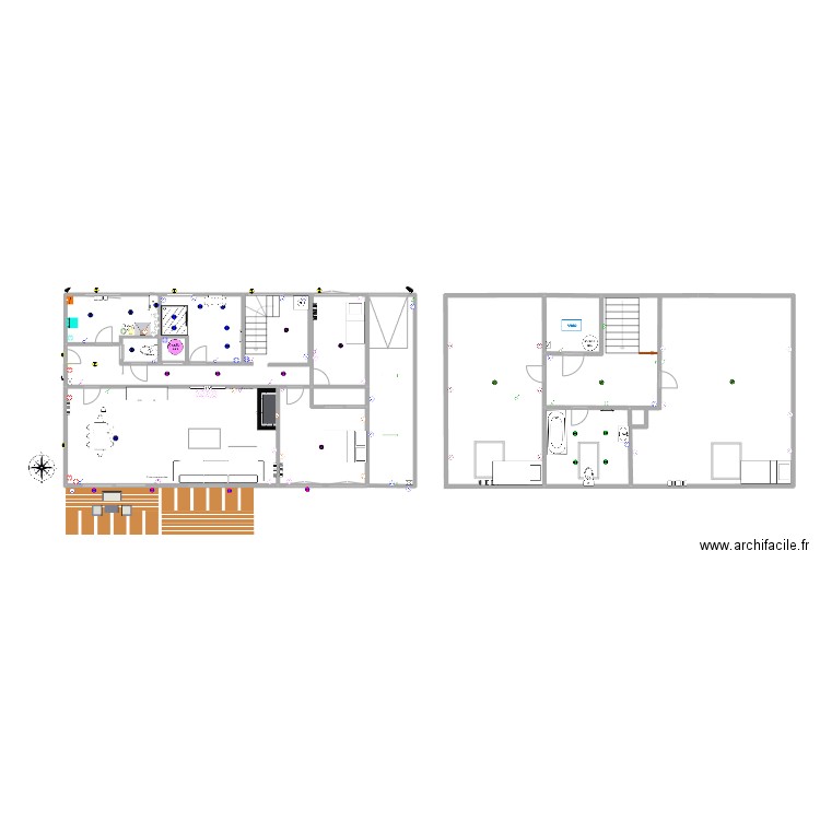 MAISON. Plan de 10 pièces et 84 m2