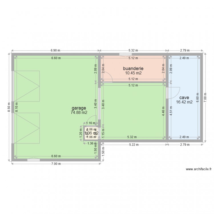 garage 100 m2. Plan de 0 pièce et 0 m2