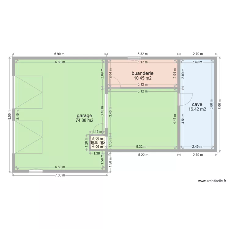 garage 100 m2. Plan de 