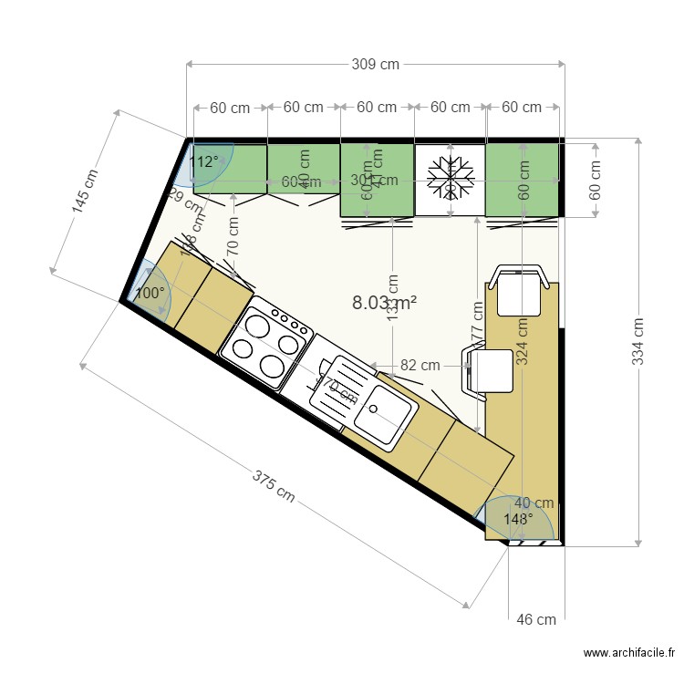 ETOILE cuisine 4. Plan de 0 pièce et 0 m2