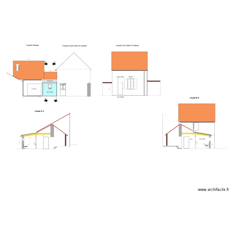 Bourron façade wc pmr. Plan de 0 pièce et 0 m2