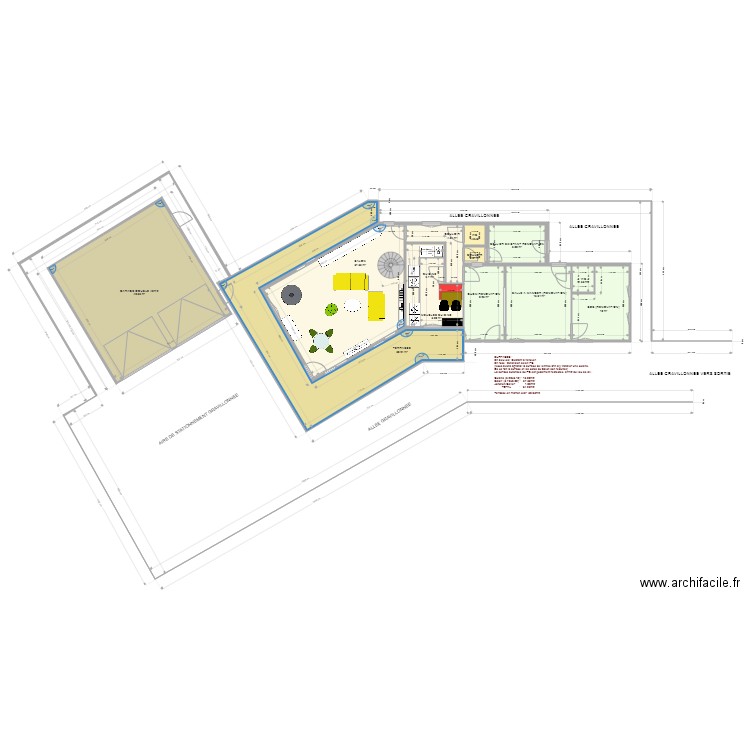 PLAN TRAVAUX  110. Plan de 13 pièces et 182 m2