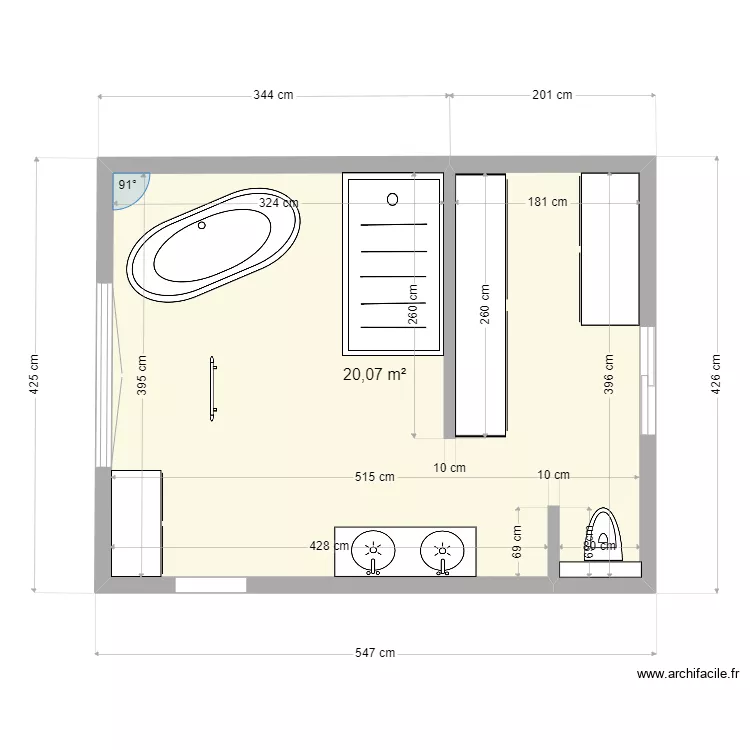 salle de bain 4. Plan de 