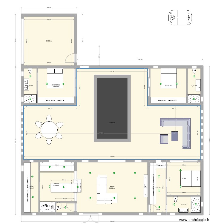 DUPUIS HACIENDA 23072022. Plan de 13 pièces et 261 m2