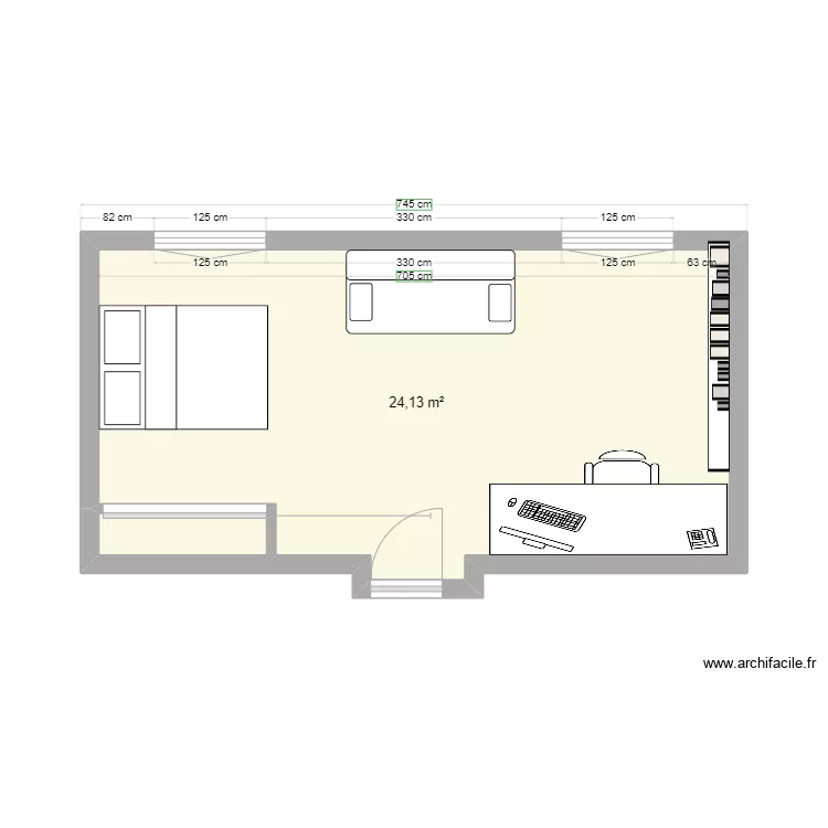 chambre Tholsan. Plan de 