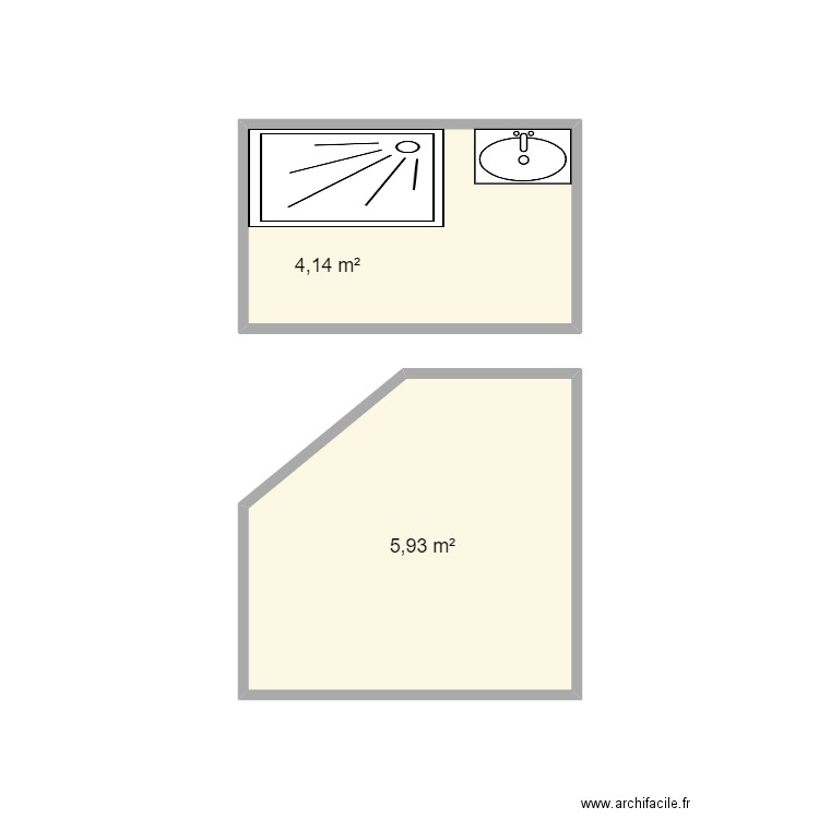 Saxby. Plan de 2 pièces et 10 m2