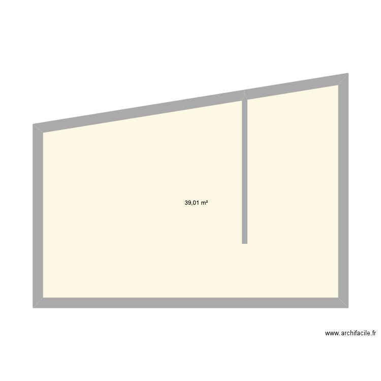 pda. Plan de 1 pièce et 39 m2