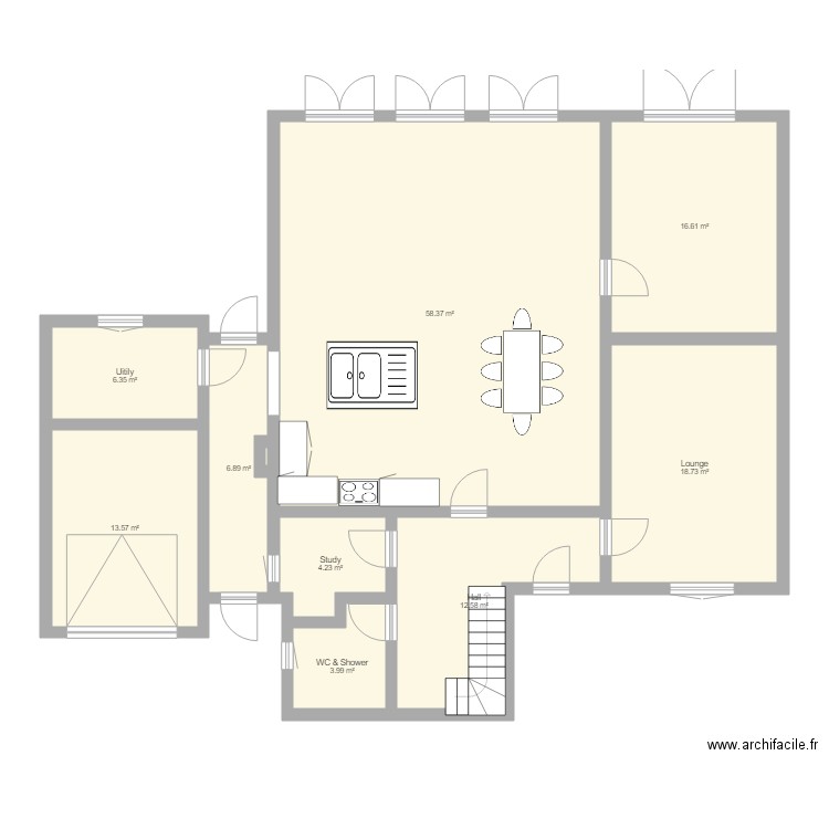 Extension Ground Floor with Open Living Area. Plan de 0 pièce et 0 m2