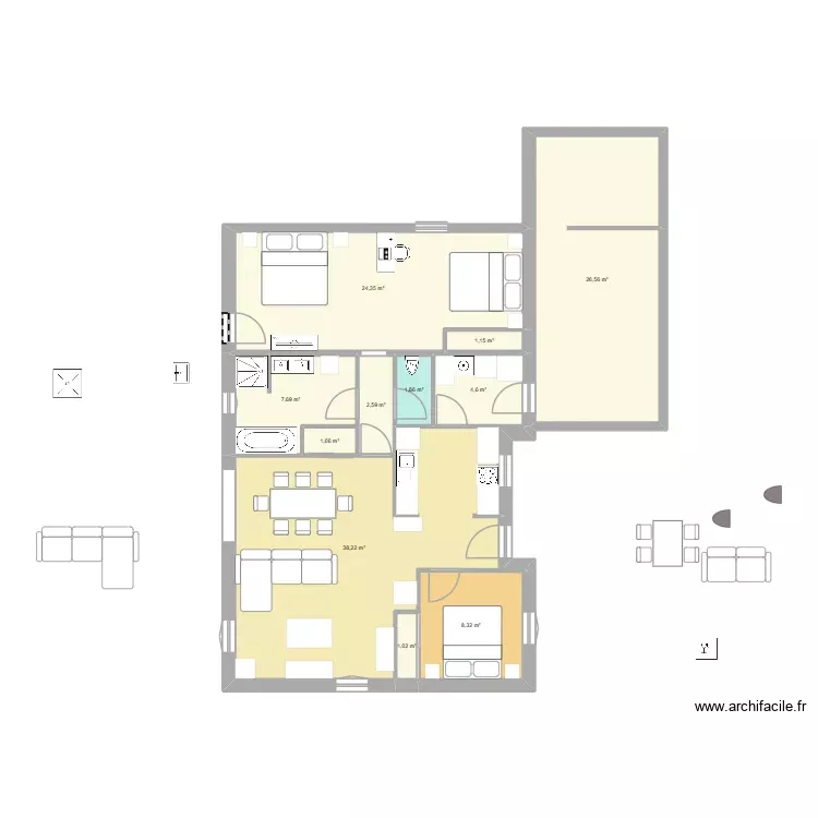 Lot 55 bis. Plan de 11 Pièces et 117 m²