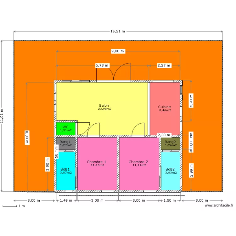 GUYOMARD 72 m2 RIGHT COOK. Plan de 