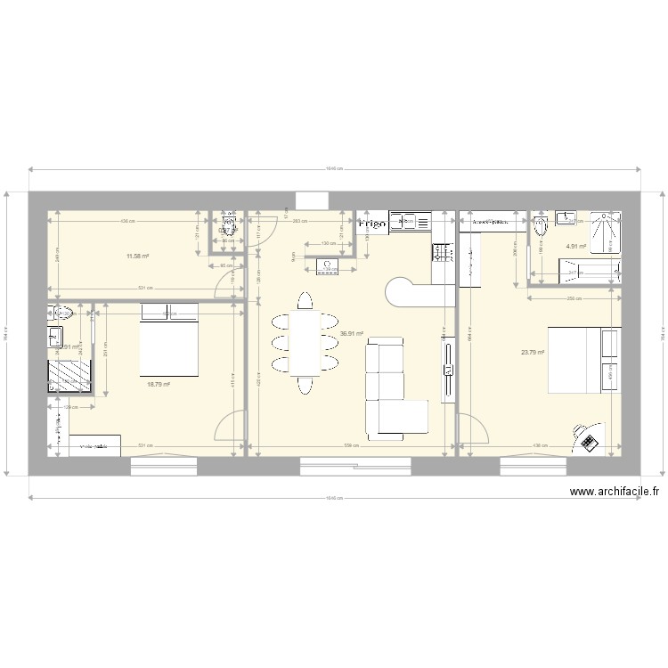 maison 95 m2 a. Plan de 7 pièces et 100 m2