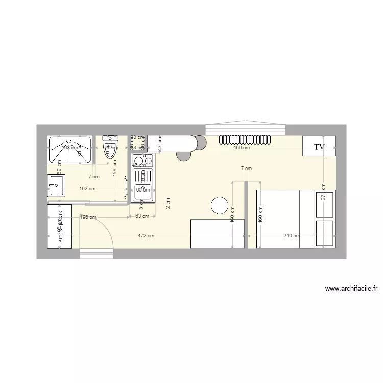 Studiocaro lit sur la longueur canap 2places. Plan de Studiocaro lit sur la longueur canap 2places. Plan de