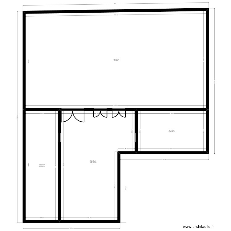 B92A40A existant. Plan de 4 pièces et 339 m2