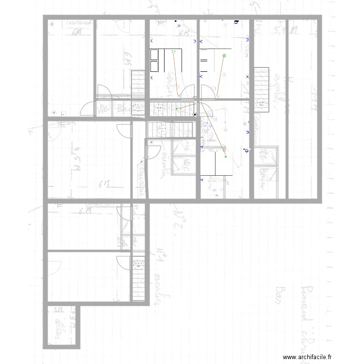 Pinaud christophe. Plan de 31 pièces et 325 m2