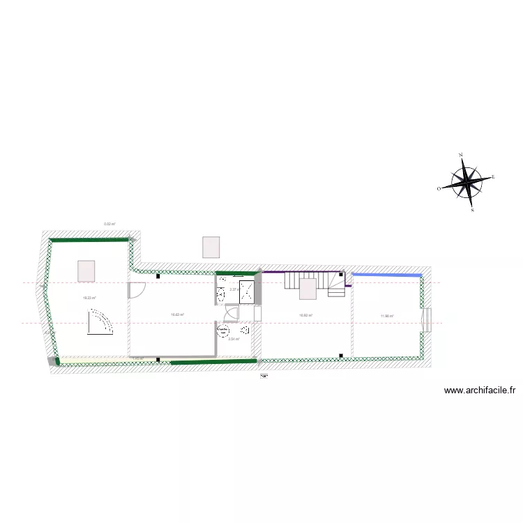 Plan combles normal douche. Plan de 