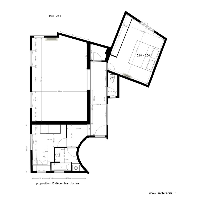 projet Justine 12 décembre. Plan de 0 pièce et 0 m2