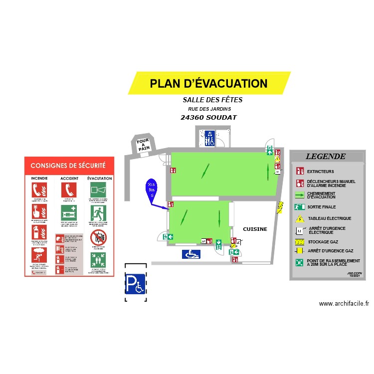 SOUDAT. Plan de 5 pièces et 207 m2