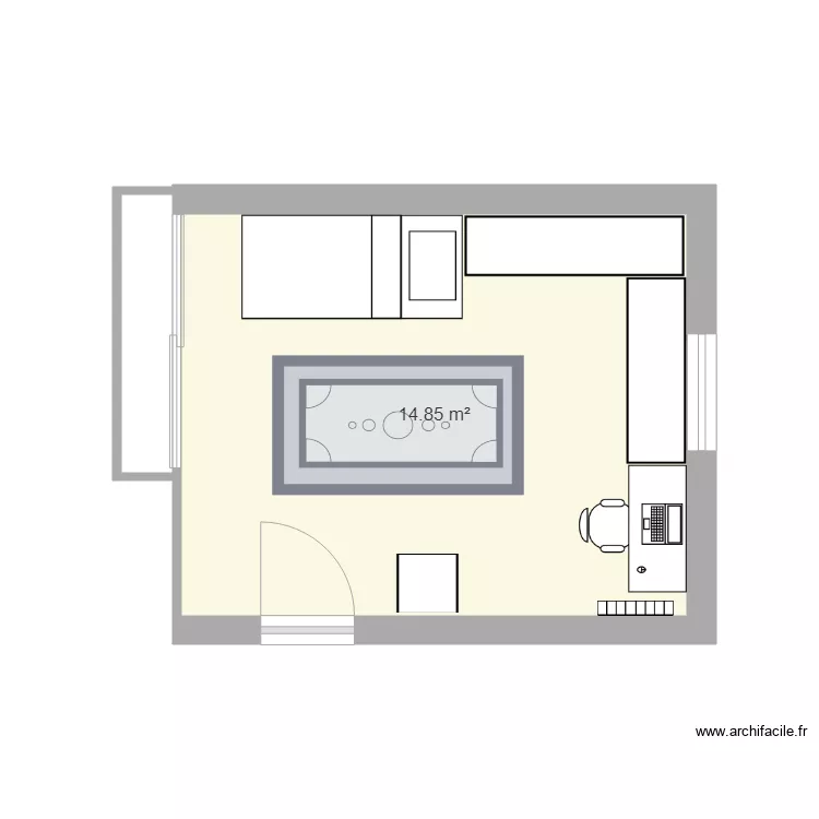 chambre daphn&eacute; r&eacute;am&eacute;nag&eacute;e. Plan de 