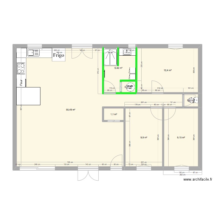 Maison Nath base 1. Plan de 8 pièces et 95 m2