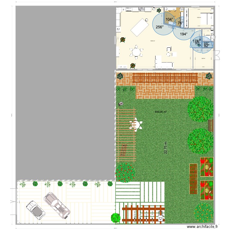 Mas Graveson. Plan de 8 pièces et 970 m2