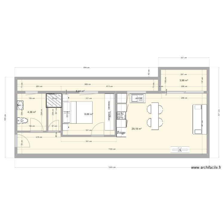 nosy be -1. Plan de 7 pièces et 55 m2