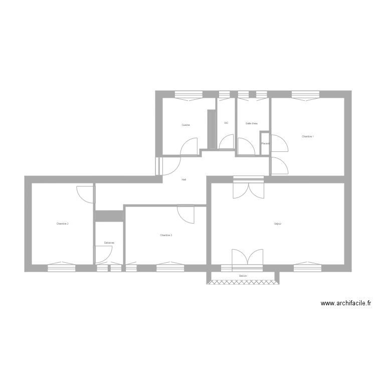 regner. Plan de 13 pièces et 50 m2