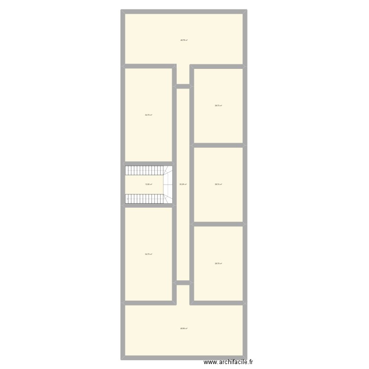 Bât A. Plan de 9 pièces et 288 m2