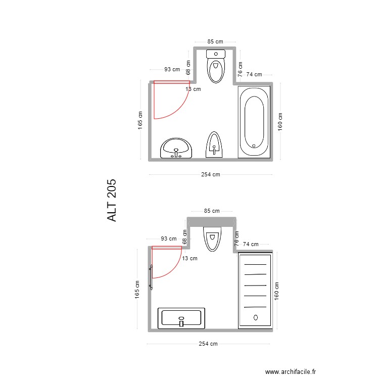 ESTHER. Plan de 2 pièces et 4 m2