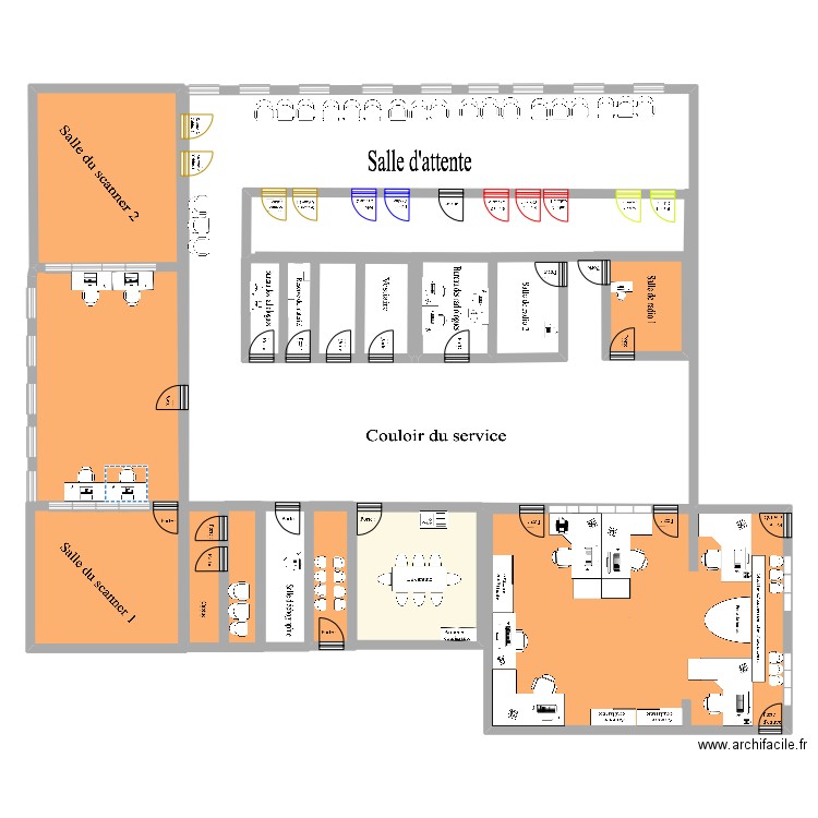 Plan du secrétariat ok. Plan de 9 pièces et 190 m2