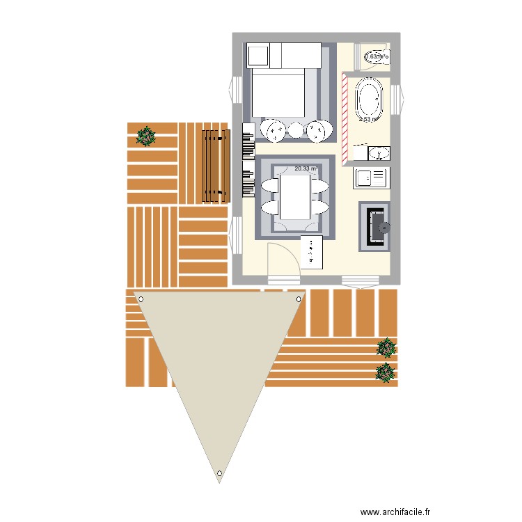 Cabane . Plan de 0 pièce et 0 m2