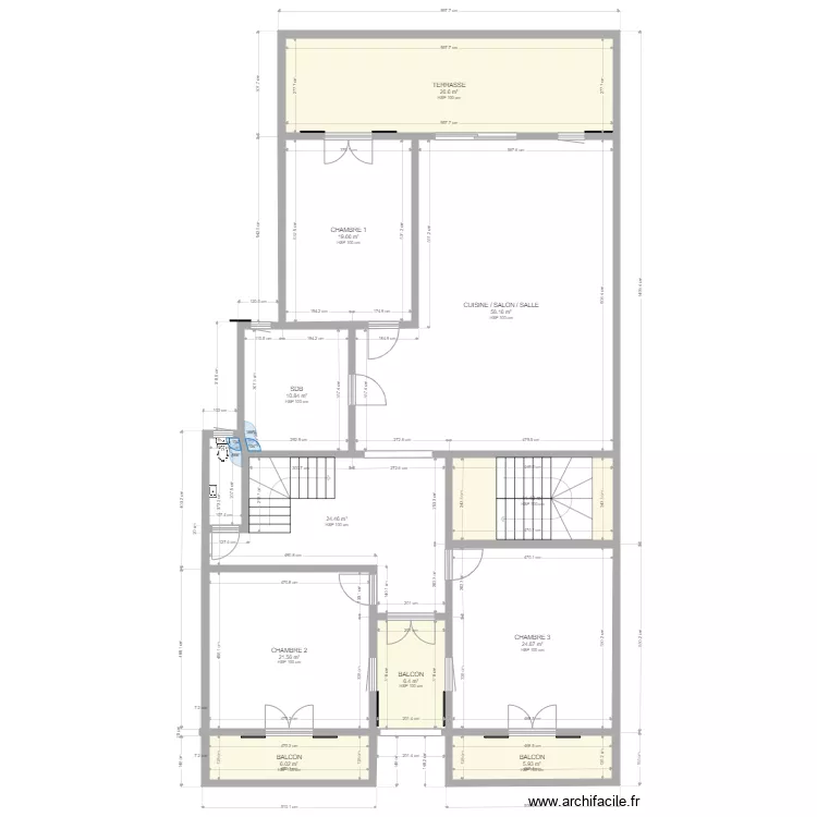 HASNON 1er étage. Plan de HASNON 1er étage. Plan de