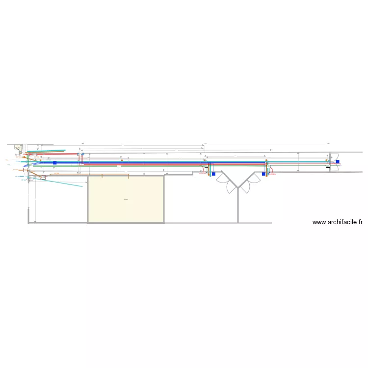 Implantation des r&eacute;seaux E 1 V. Plan de 