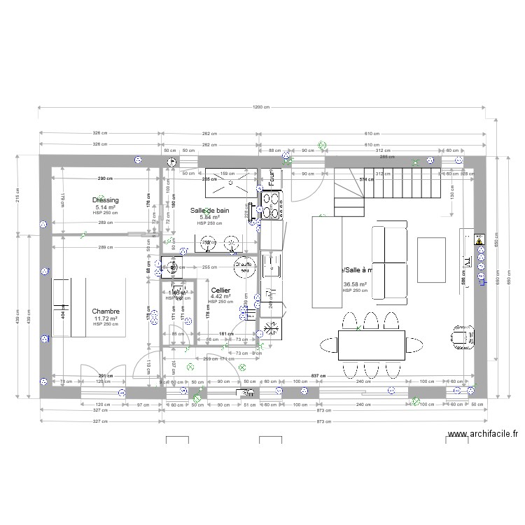 Marcq 78 schéma aménagé avec mes meuble. Plan de 0 pièce et 0 m2