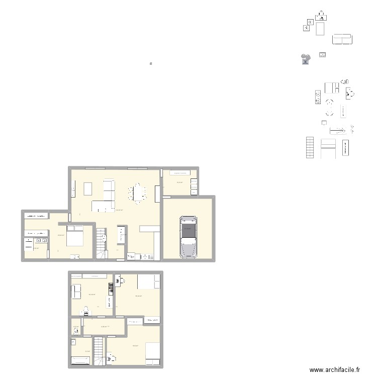 projet 1 BIS. Plan de 12 pièces et 194 m2