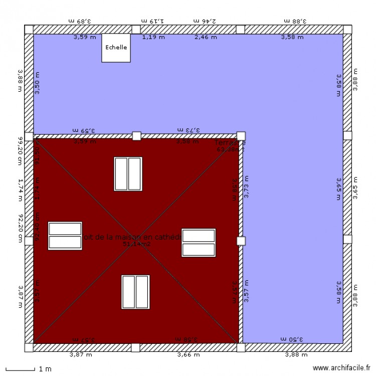 Toit de la maison. Plan de 0 pièce et 0 m2