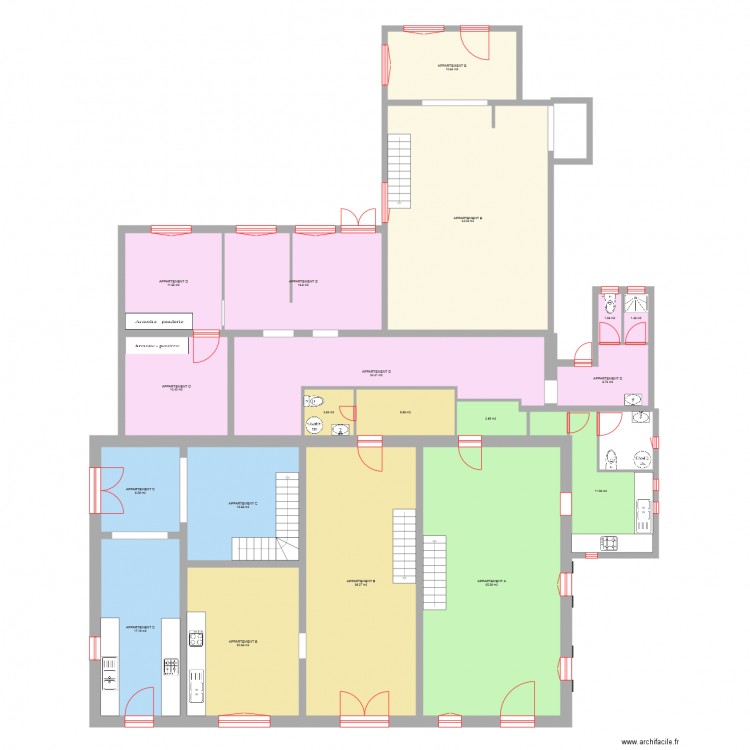 plan total RDC du 128. Plan de 0 pièce et 0 m2